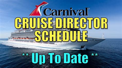 Don’t wait any longer. . Carnival cruise director schedule 2023